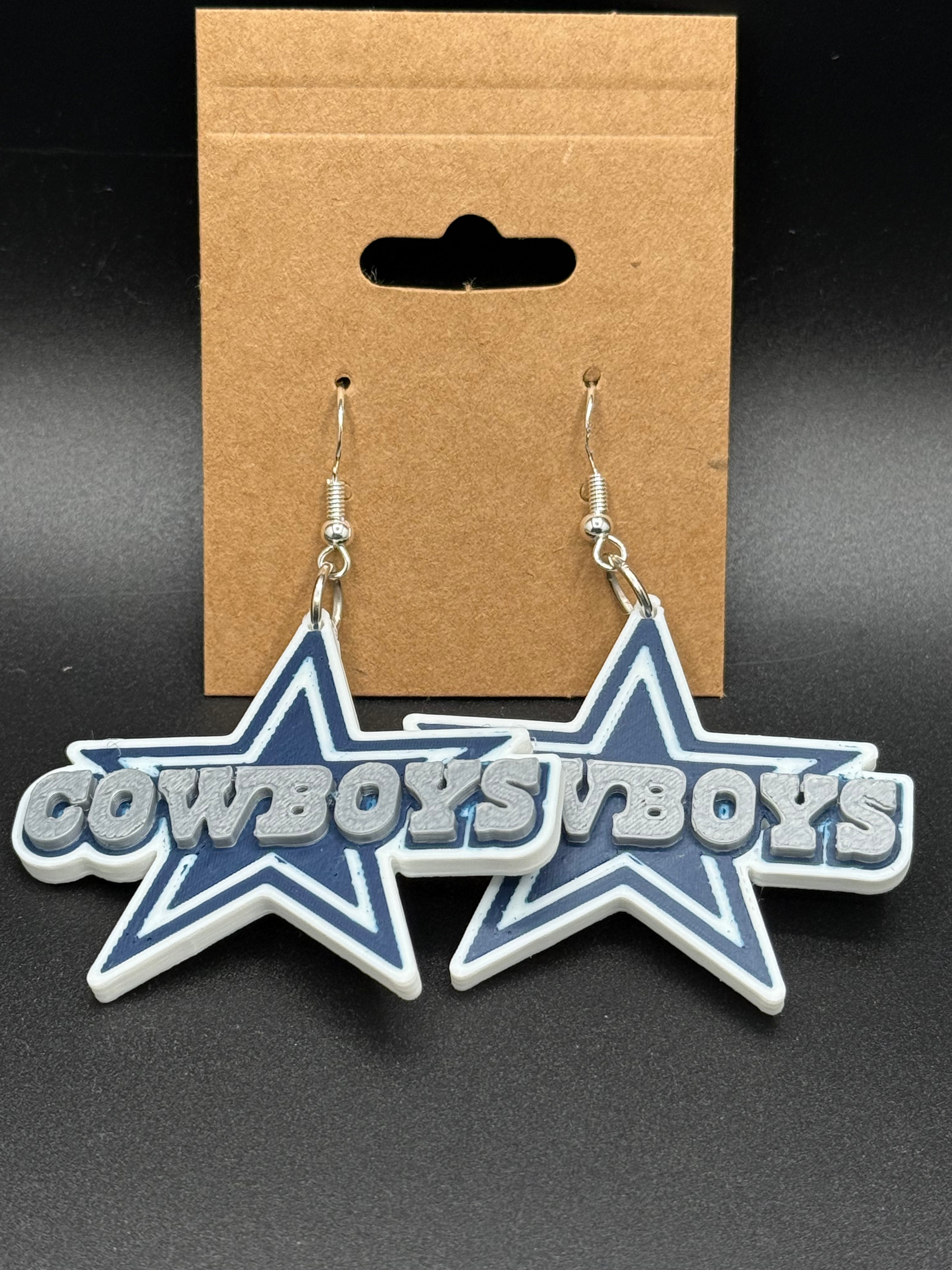 Cowboys 3D Earring File – STL/3MF Digital Download