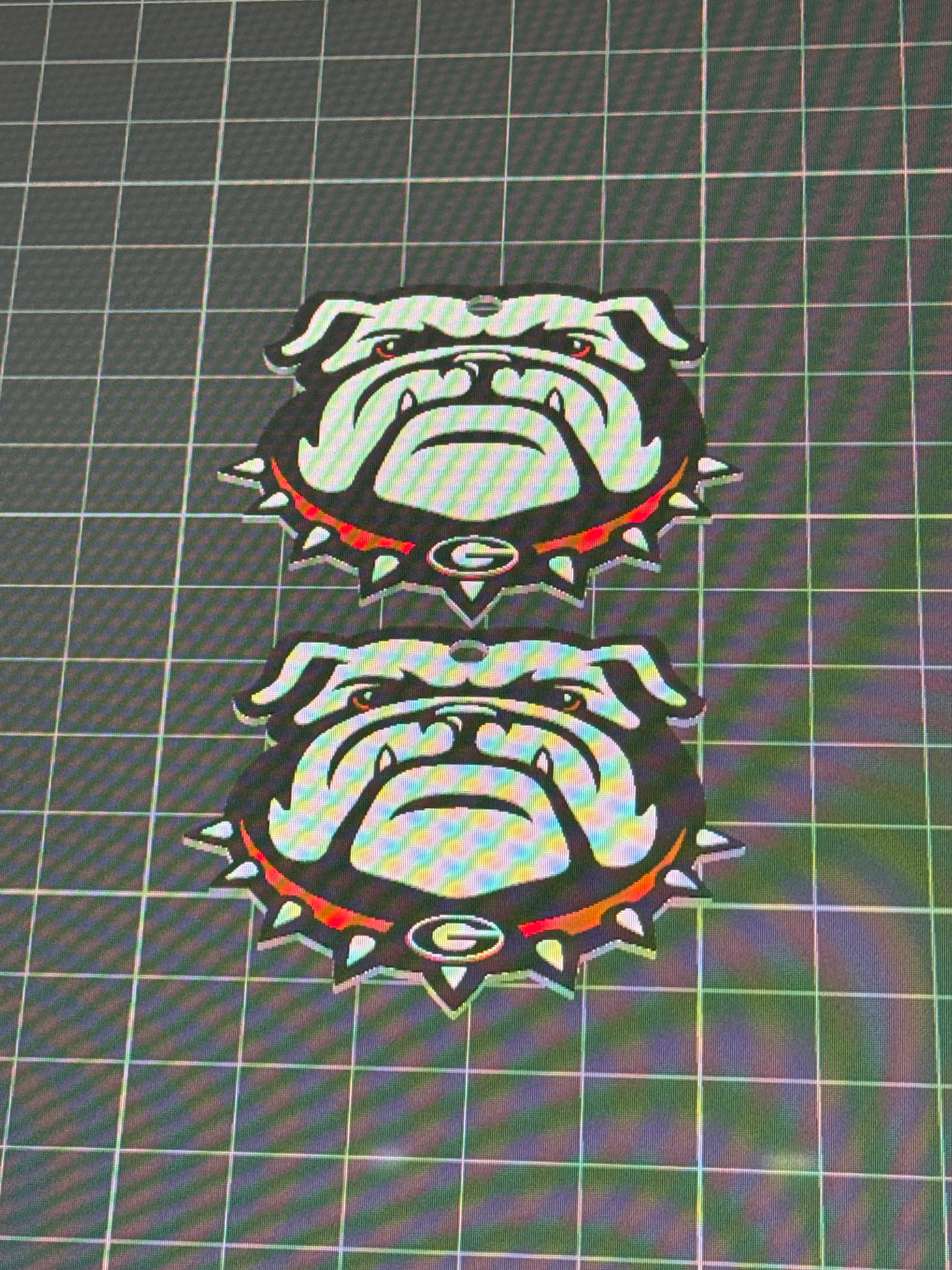 Ga Bulldogs 3D Printable Earrings Logo File (3MF/STL)