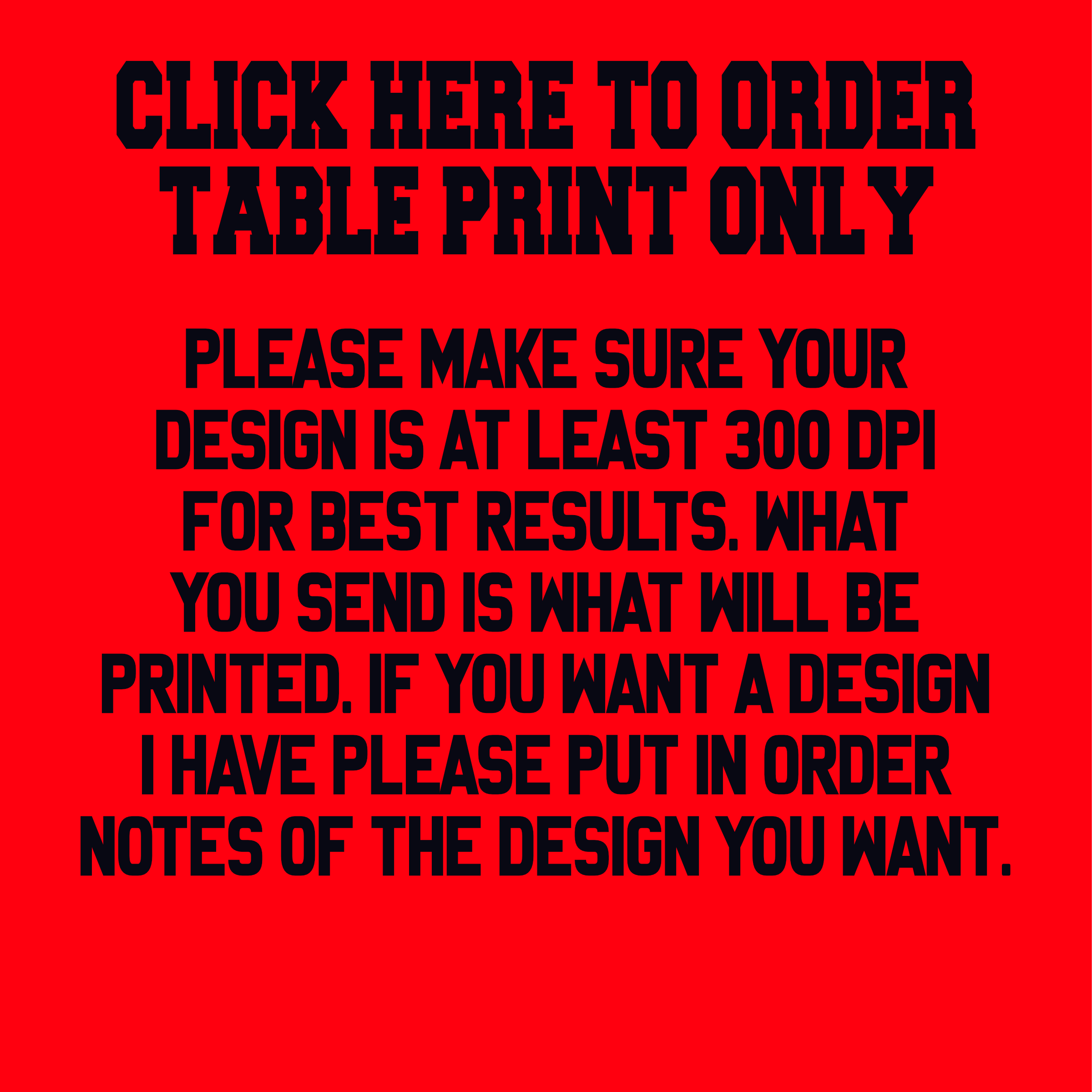 Custom tray table image (your design) decal only