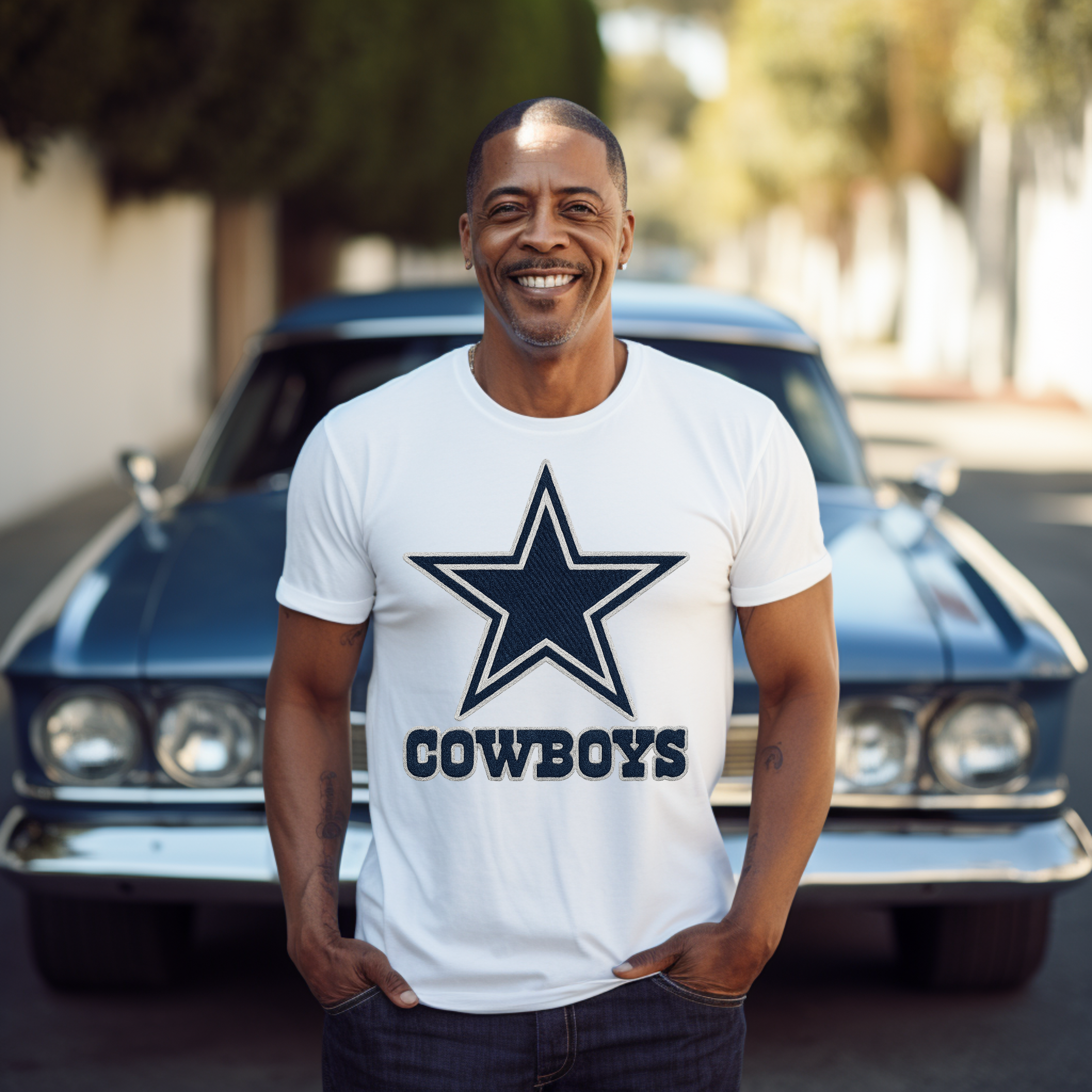 Cowboys Embroidered Stitch PNG – High-Quality Digital Design