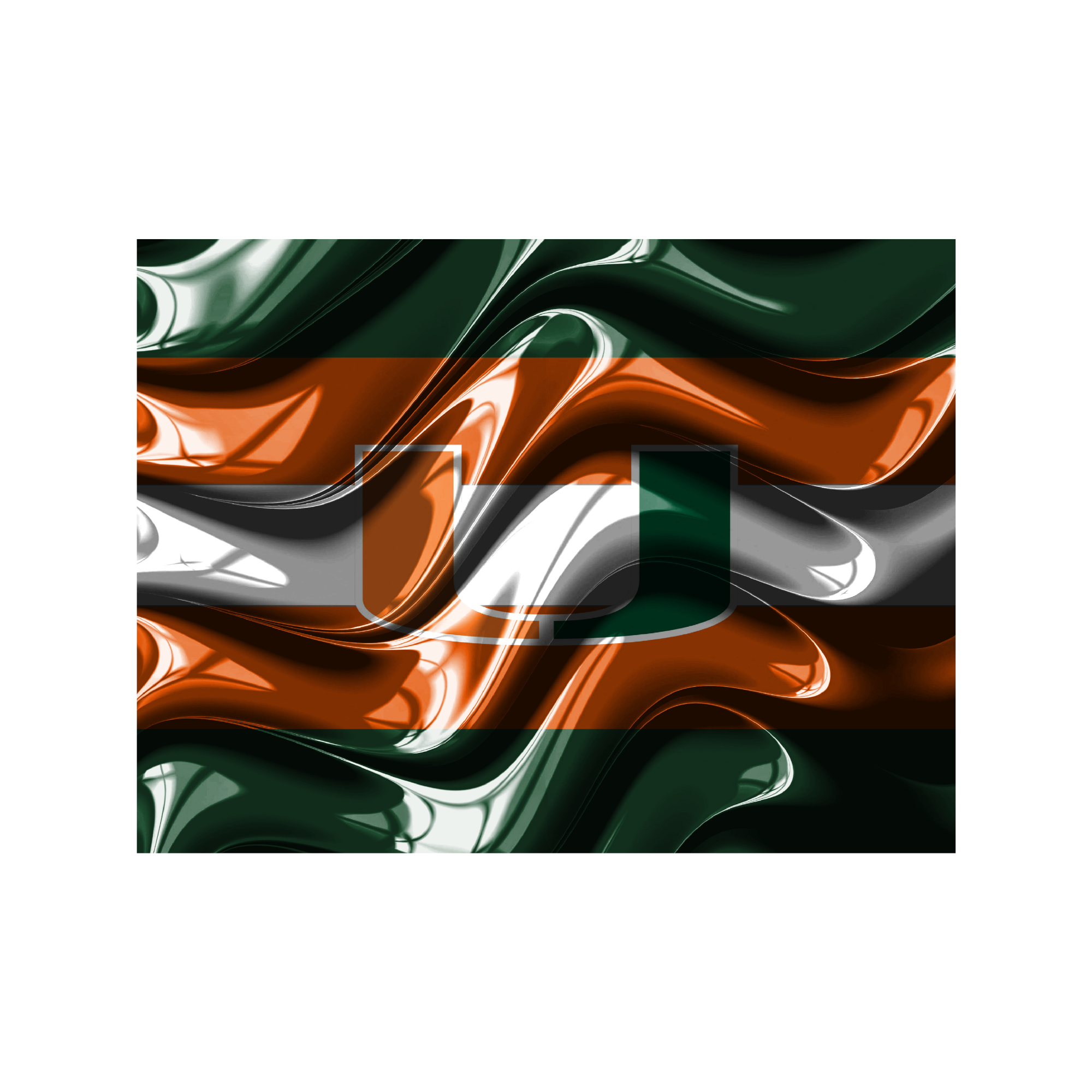 Wave U of Miami Table Print
