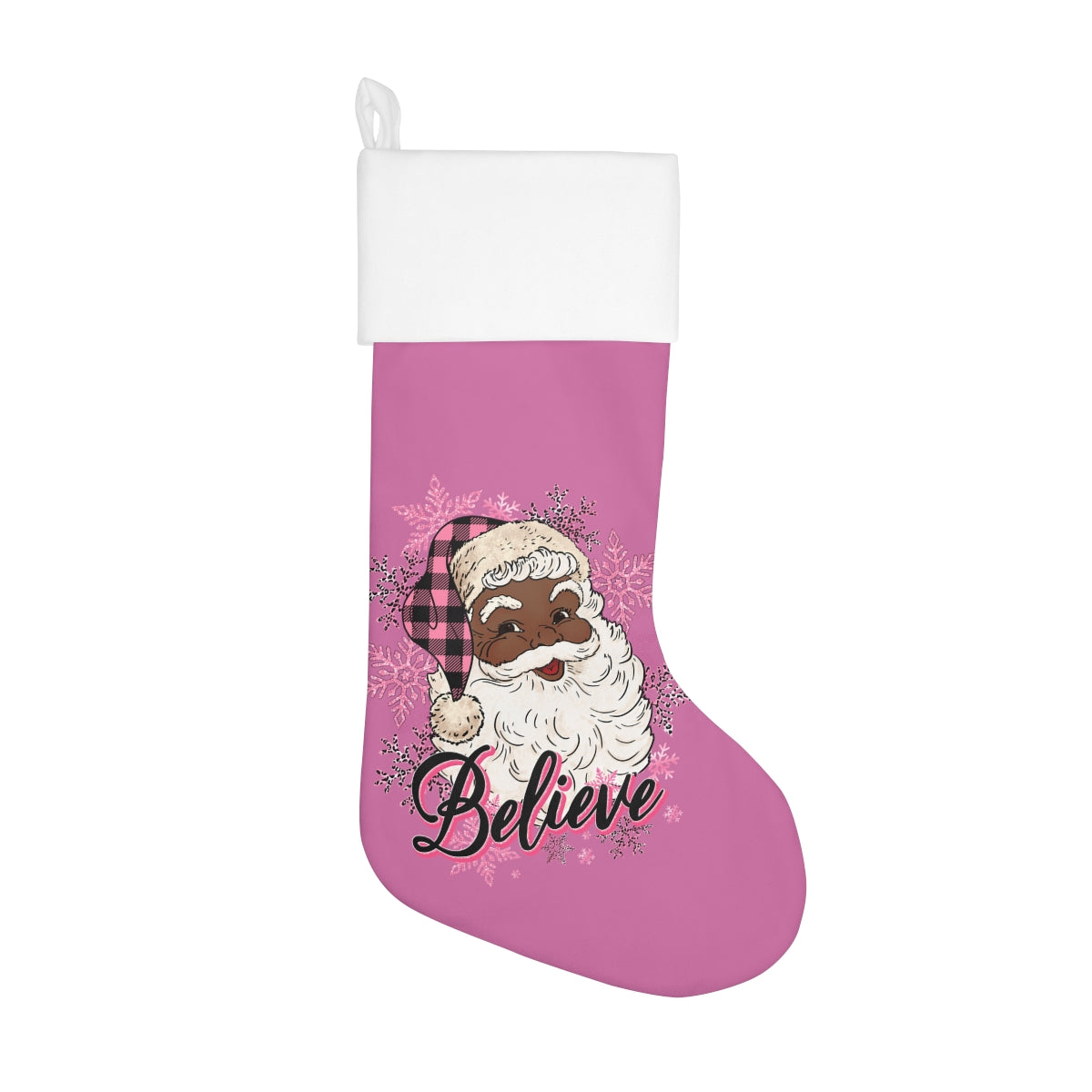 Holiday Stocking, pink santa stocking,