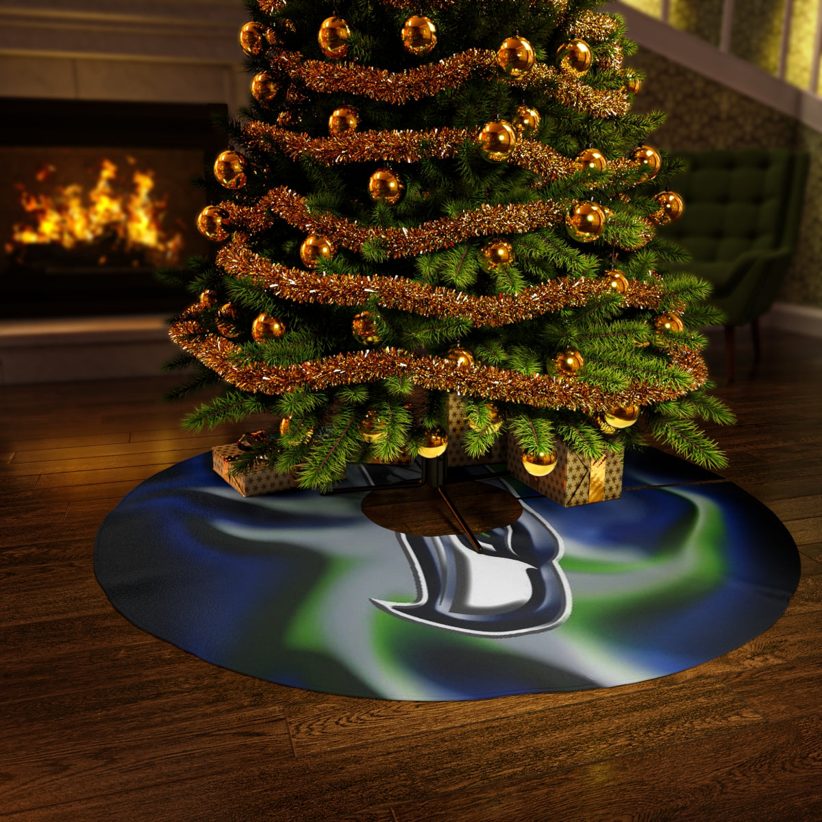 Round Seahawks Tree Skirt