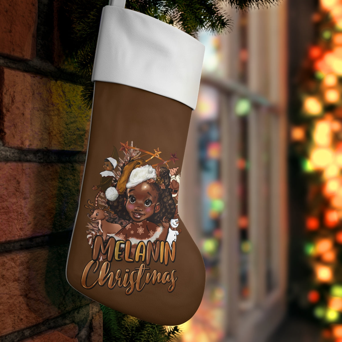 Holiday Stocking, melanin christmas, christmas stockings,